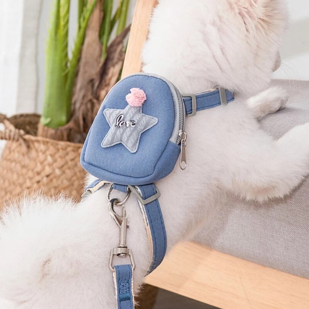 Pet Cute Bag Harness Kucing Anjing - Leash Tali Tuntun Tas Anjing Kucing