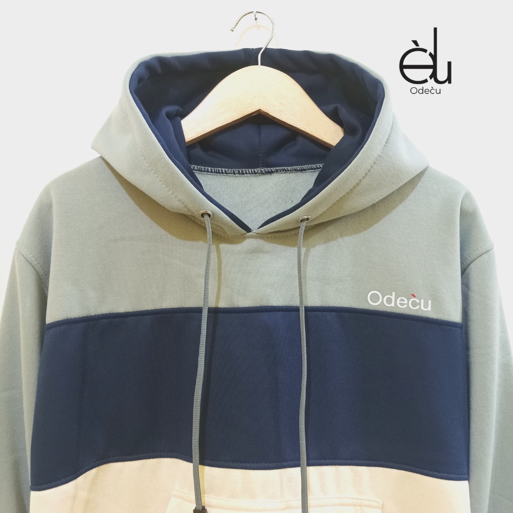 ODECU PREMIUM HOODIE VERTICAL SAGE NAVY VANILLA SWEATER OVERSIZE WANITA PRIA