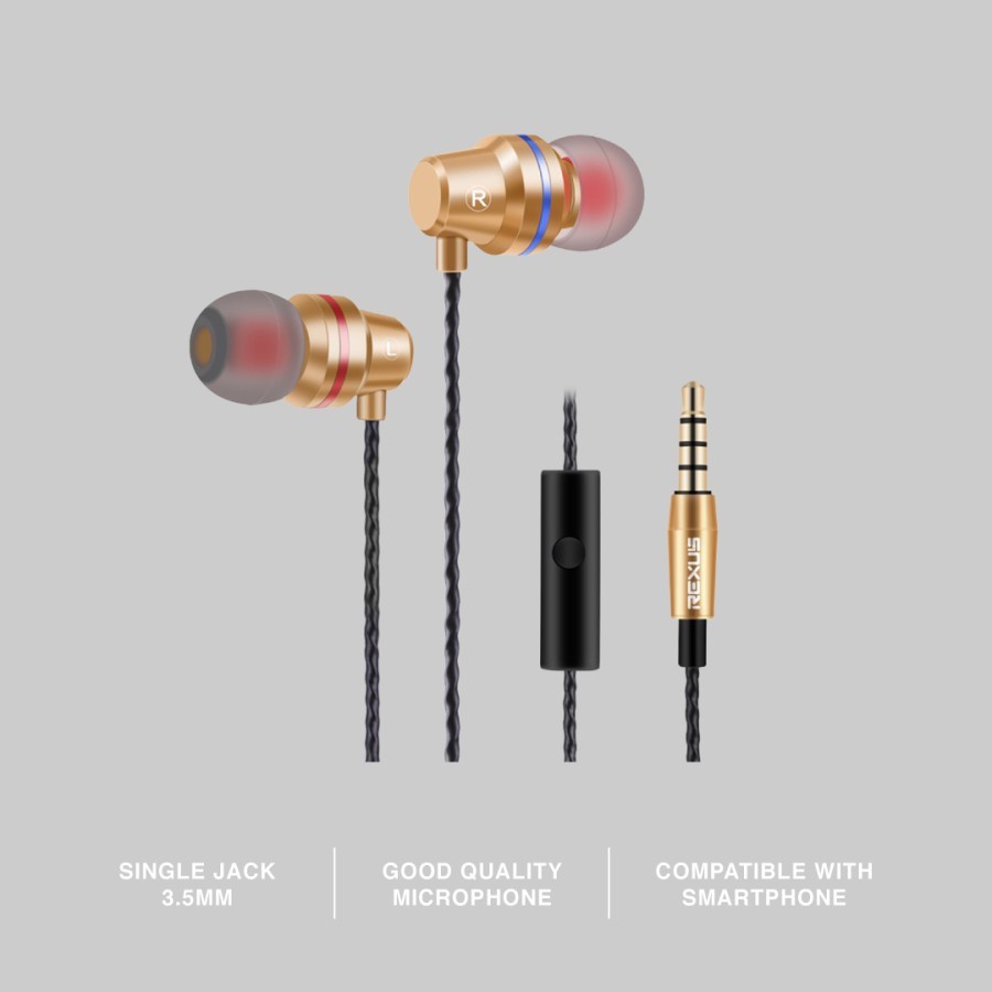 Earphone Rexus S500i Handsfree - Rexus S500i In Ear Headset