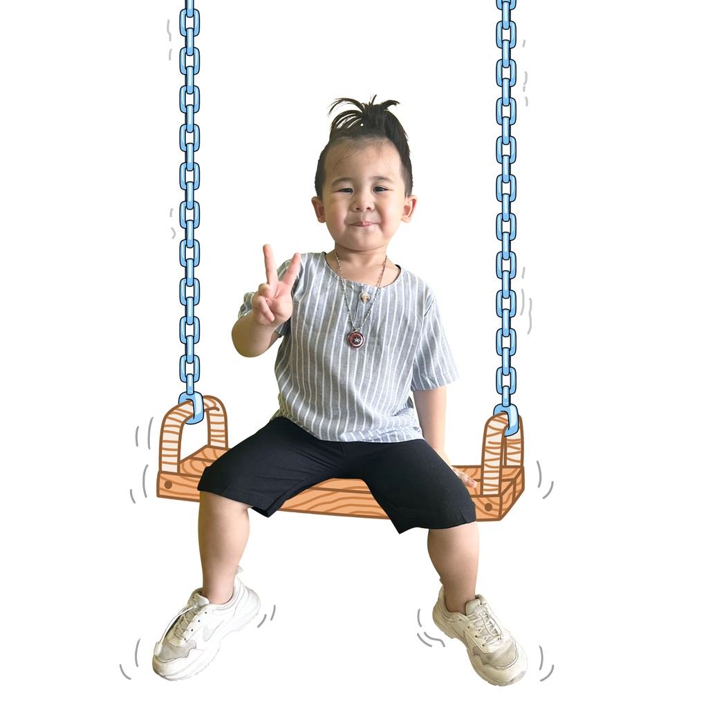Setelan Anak Laki Laki Model Terbaru Bahan Katun Salur Dengan Celana Katun Bangkok Import Usia 1-12 Tahun Golden1978