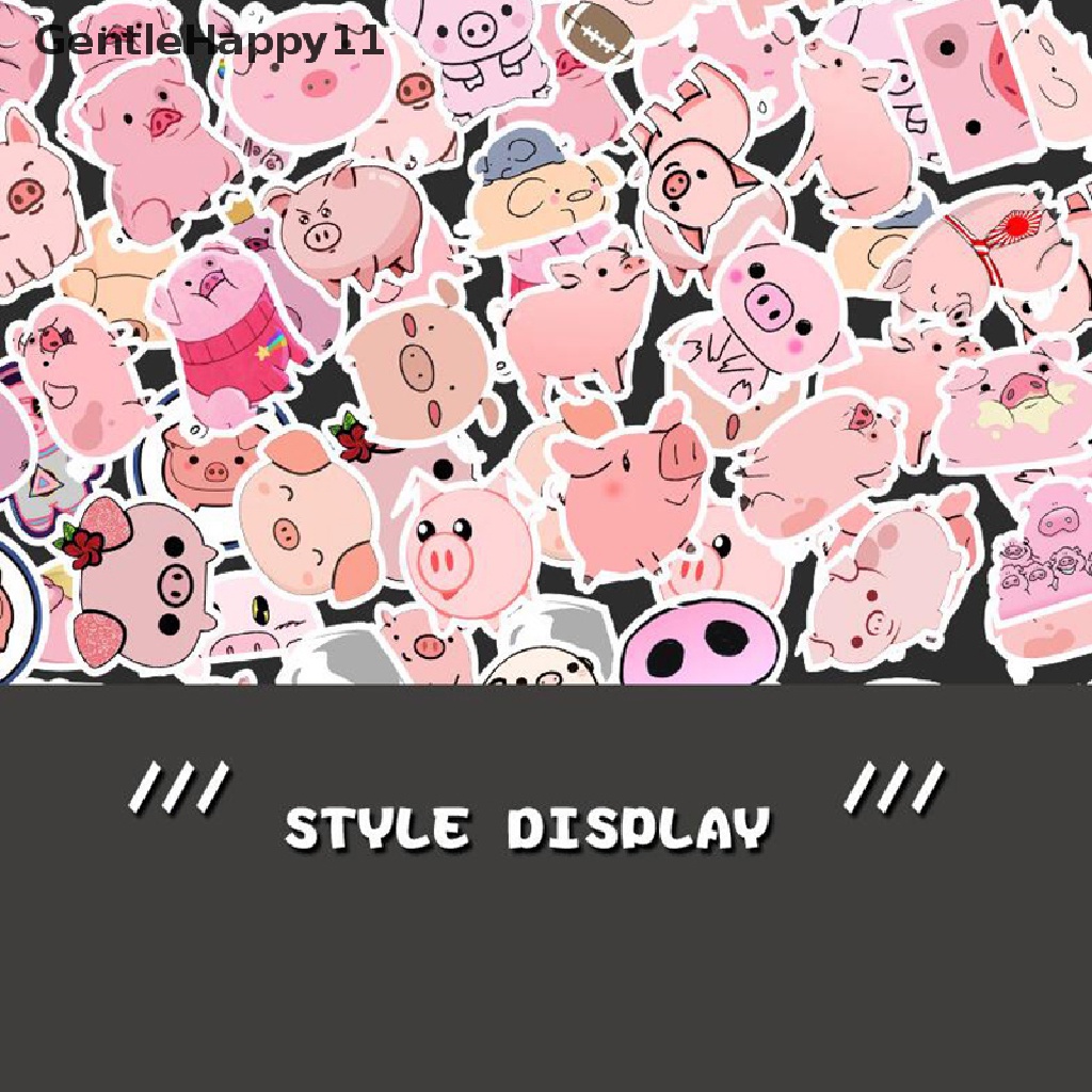 GentleHappy 50Pcs Cartoon Cute Pig Waterproof Kids Sticker DIY Sticker Children Classic Toy id