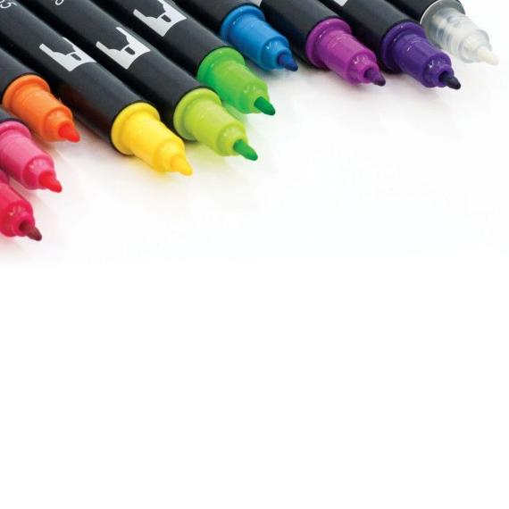 

Tombow Dual Brush Pen Set 10 - Bright Palette