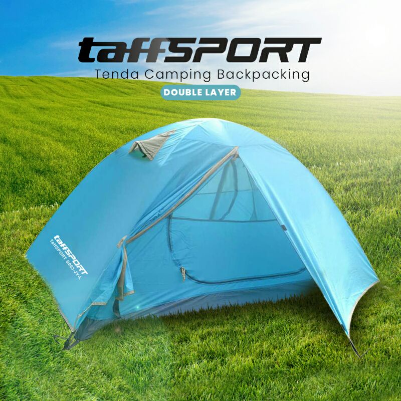 M Tenda Camping Backpacking Outdoor Tent Double Layer 2 Orang s003 Blue