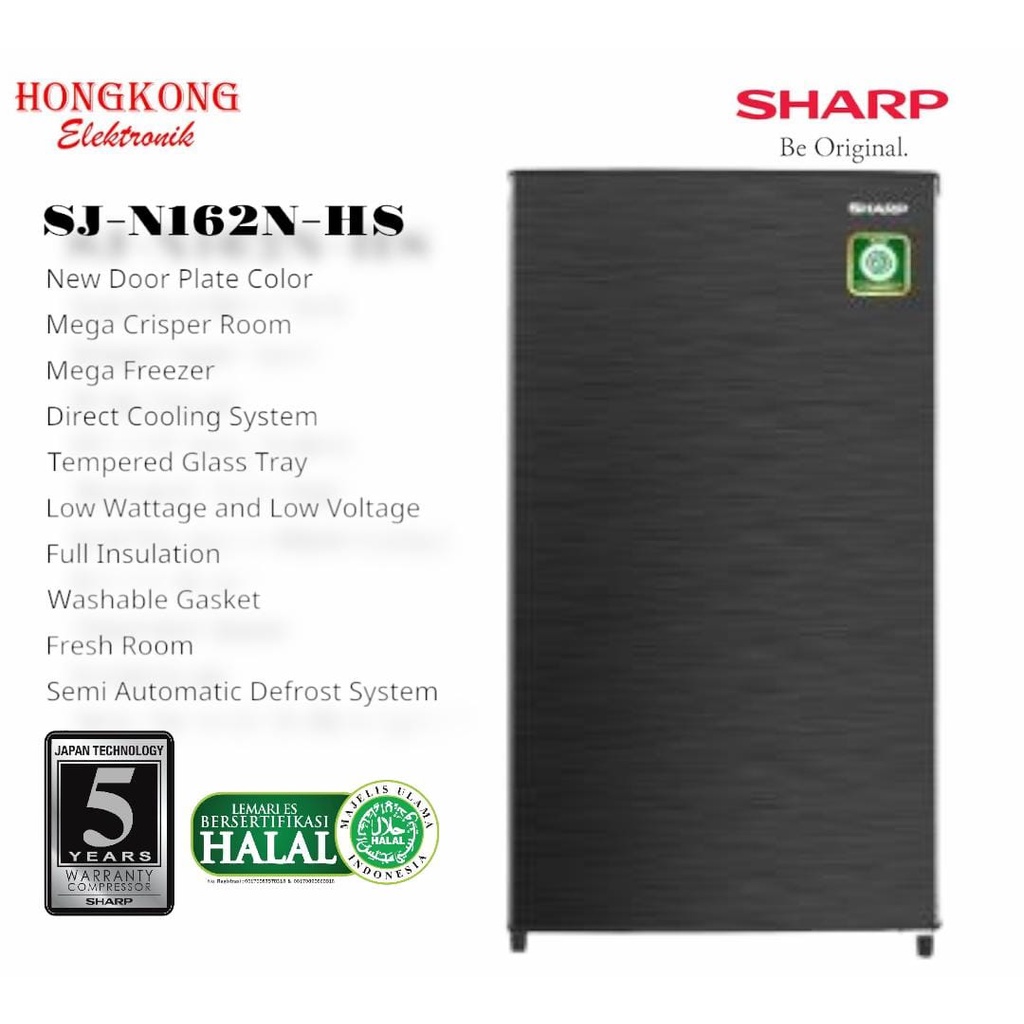 KULKAS SHARP SJ-N162N-HS // SJ-N163N-HS