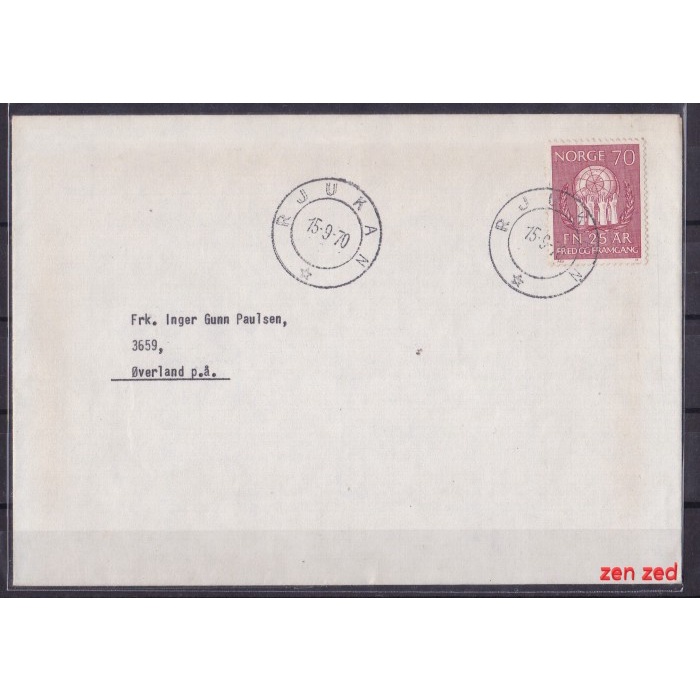 

A191 Perangko FDC SHP Norwegia 1970 The UN 1 Pcs