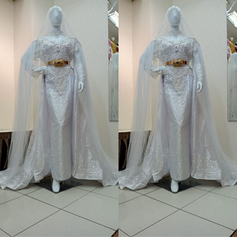 kebaya pengantin Sean dress atas bawah span belah ekor pisah)