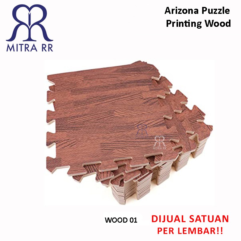 Puzzle Arizona Printing Wood Motif Kayu Bambu 30 x 30 cm SATUAN (1PCS)