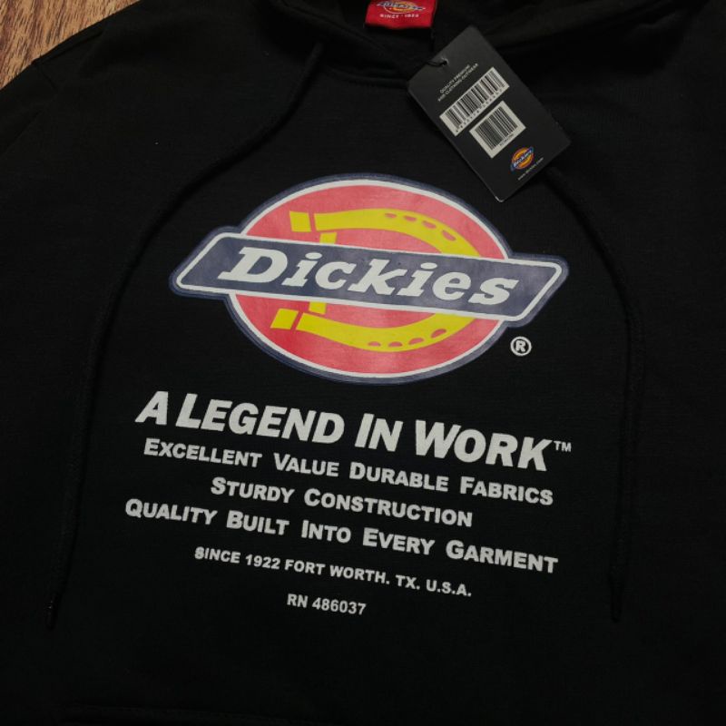 HOODIE DICKIES BLACK FULL TAG LABEL CASUAL HYPE FASHION PRIA