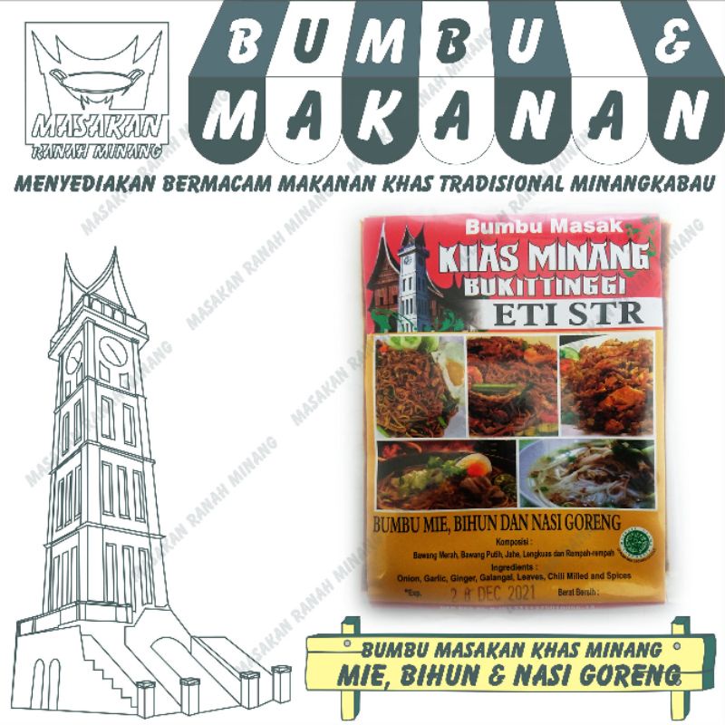

bumbu masakan Minang Eti STR bumbu nasi goreng,mie goreng khas rumah makan Padang Bukittinggi sumbar
