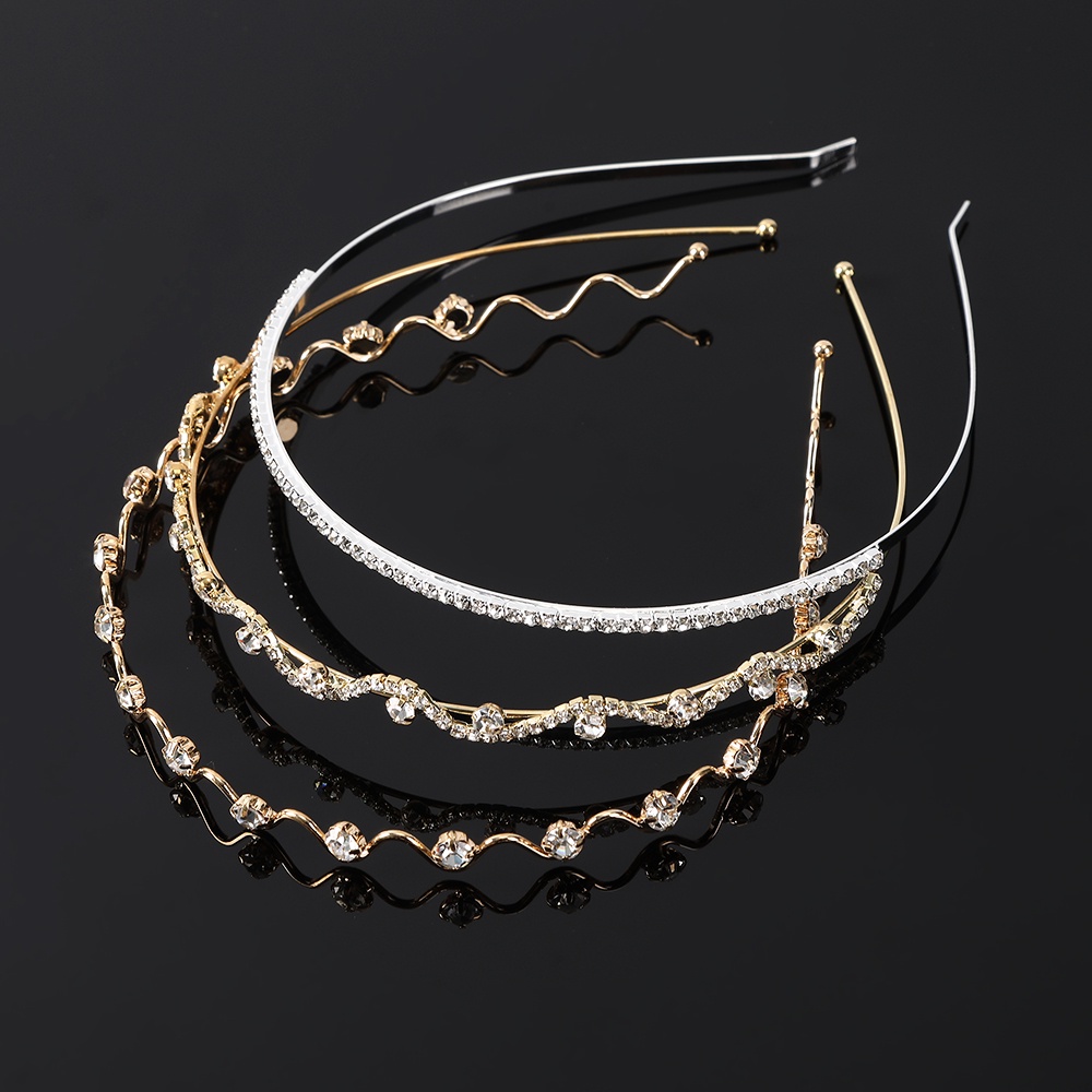 Headband Double Layer Bentuk Bunga Butterfly Aksen Mutiara Dan Berlian Imitasi Bahan Alloy Untuk Wanita