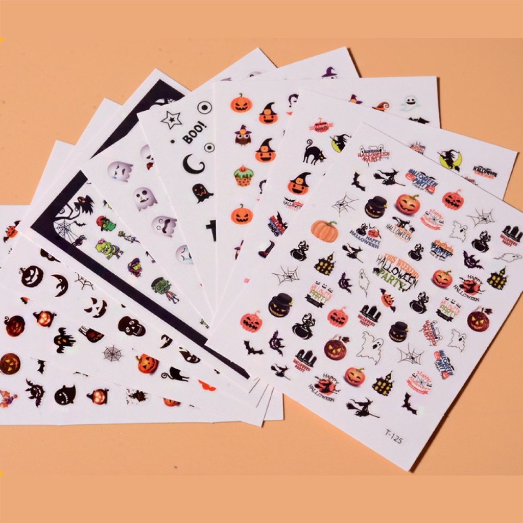 Pretty  Stiker Kuku Gaya Halloween Nail / Murah Import / Untuk Nail Art