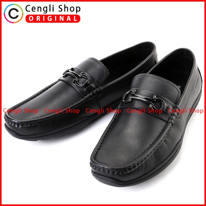 OM17 SEPATU OBERMAIN PRIA CASUAL SEMI FORMAL BRANDED ORIGINAL HITAM