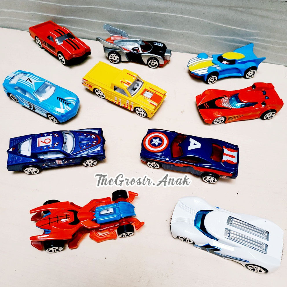 Hot Wheel Avengers 10in1 Diecast Alloy Car 10 Mobil Superhero Mini