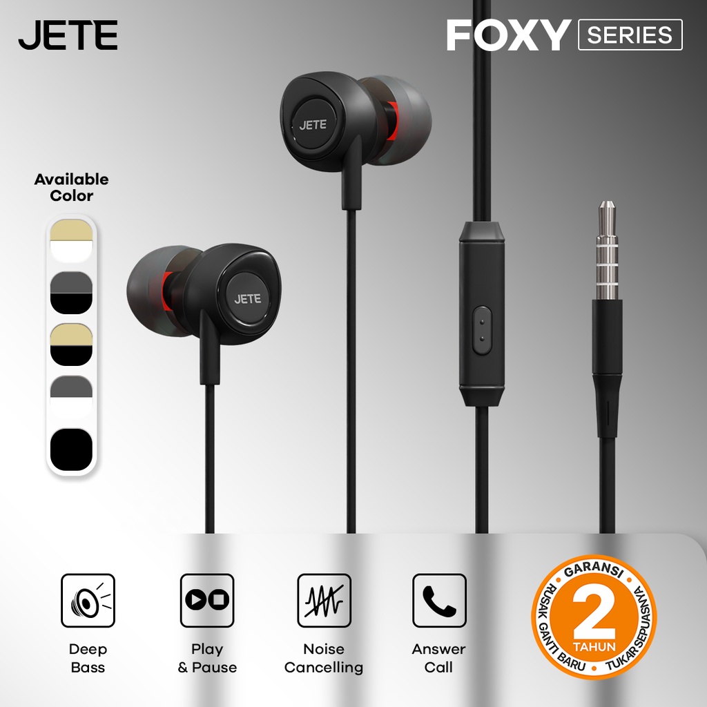 Headset Bass I Earphone I Headphone JETE Foxy - Garansi Resmi 2 Tahun