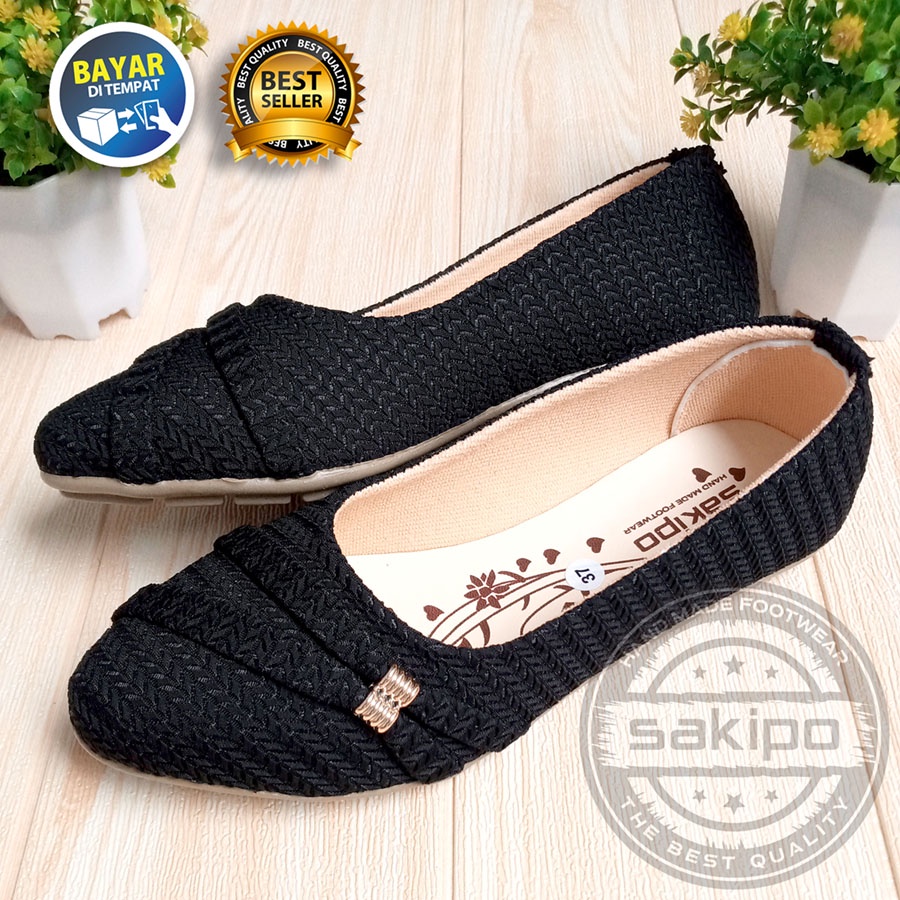 PROMO 12.12 SEPATU BALET RAJUT SLEMPANG SAMPING MURAH TRENDI NYAMAN DI KAKI / SEPATU SEKOLAH DAN KERJA / SEPATU WANITA REMAJA / SAKIPO
