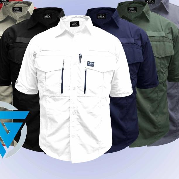 KEMEJA TACTICAL W-TAC PENDEK TERBARU - Putih, M