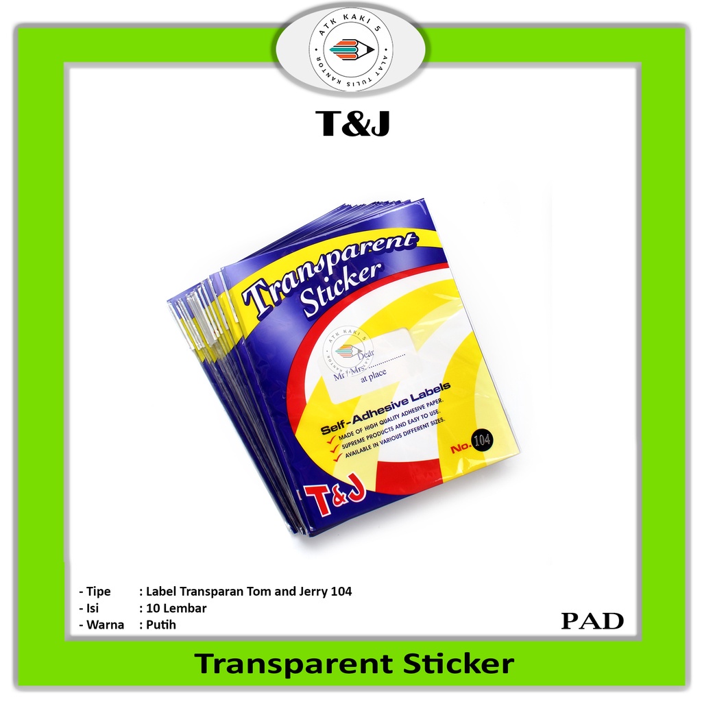 

T&J - Label Undagan Transparant No. 104 -Pad