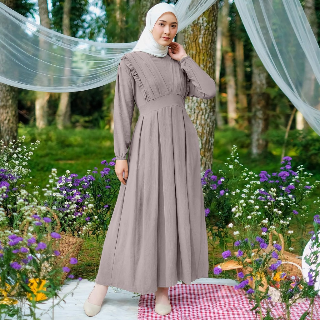 Gamis maxy Zeanez Crincle Airflow Demore Ukuran XL