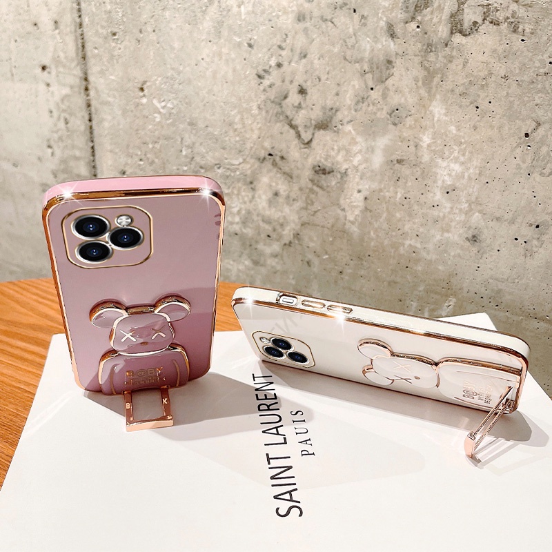 Soft Case Silikon Motif Beruang Untuk iPhone 14 Pro Max 14 Plus 13 12 11 Xs Xr