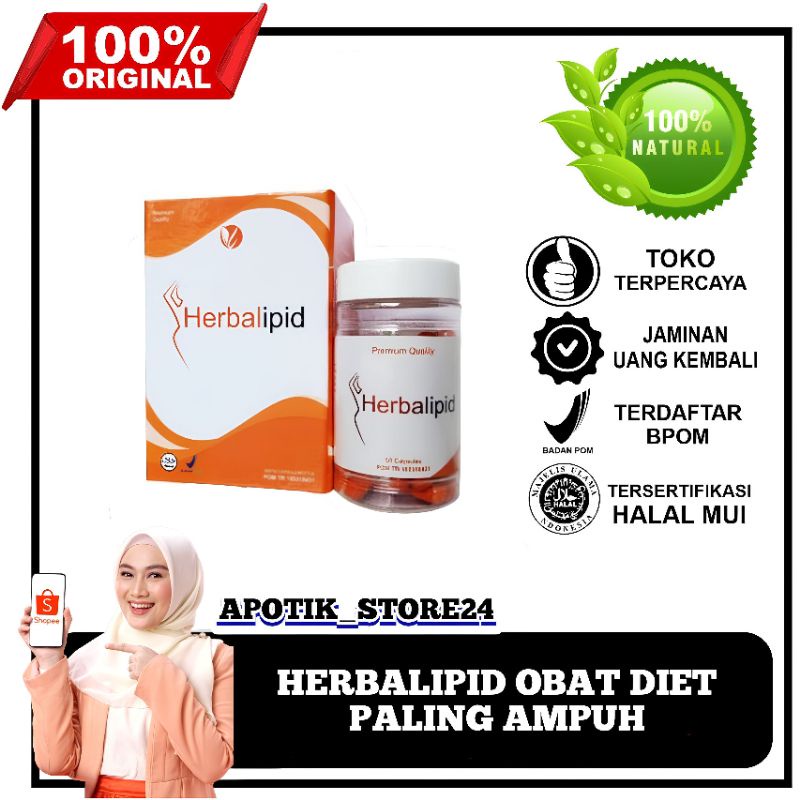 Herbalipid 50 Kapsul Asli Obat Pelangsing Terbaru Herbal Lipid Original Bpom