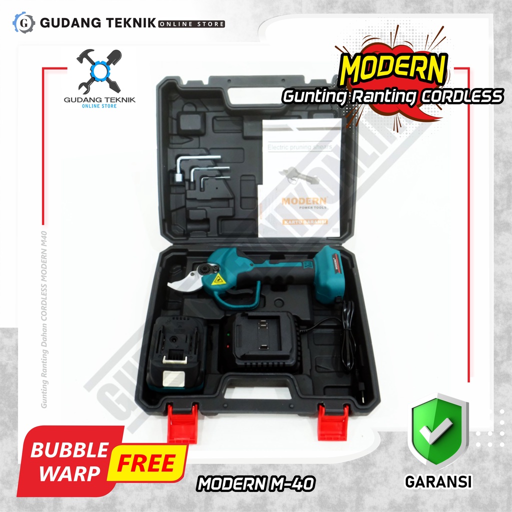 Gunting Ranting Dahan Tanaman CORDLESS MODERN M40 / Pluning Shears Baterai MODERN M-40 21V