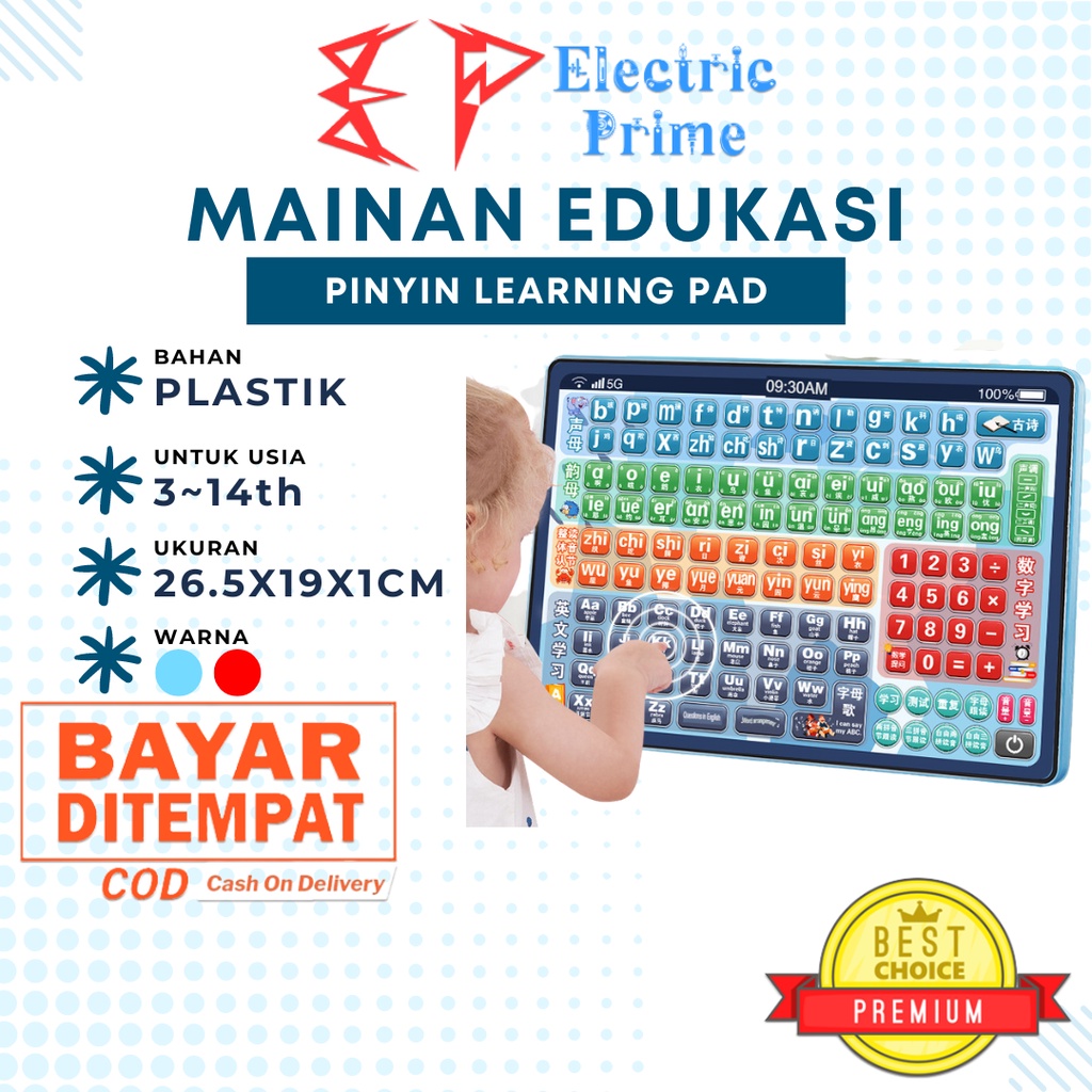 Mainan Edukasi Mesin Membaca Pinyin Learning Pad Machine Papan Suara Bahasa Cina 3in1 Belajar Mandarin Alphabet Berhitung Matematika Audio