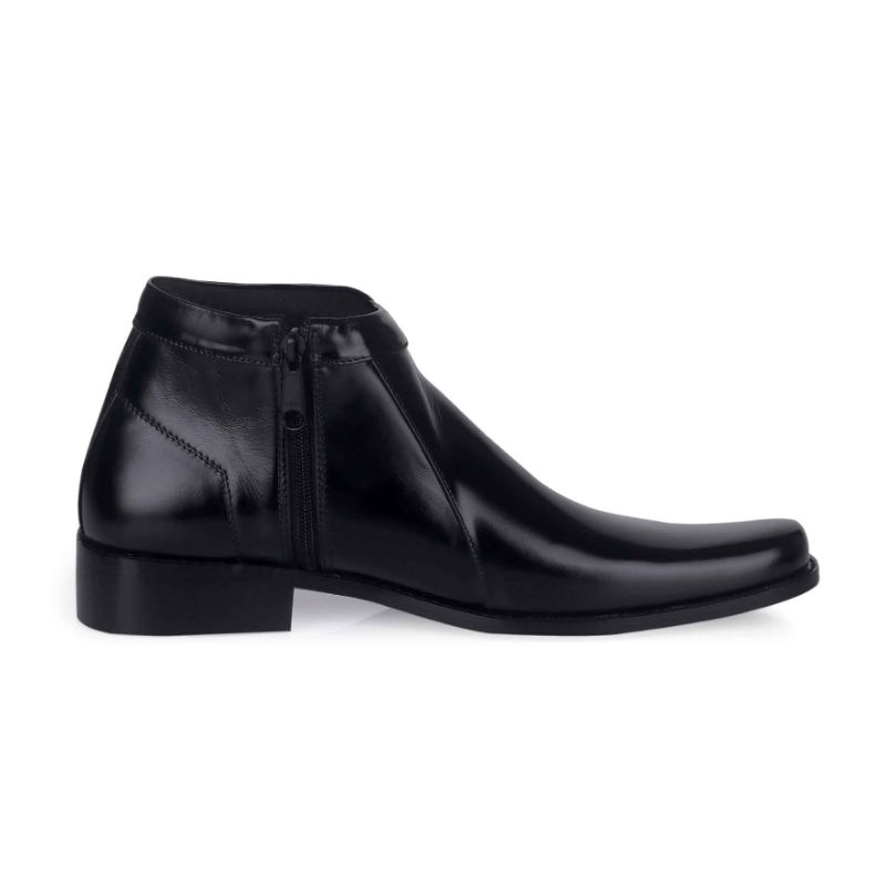 ORIGINAL - Oxford High FULL BLACK Terbaru Kulit Sapi Premium Asli | Sepatu Formal Pria Pantofel Tinggi Sleting Hitam Stylish Premium | Sepatu Distro Mils Premium Exclusive Modern | Sepatu Pantopel Fox Zipper Kasual Santai Kerja Kantor Series Street
