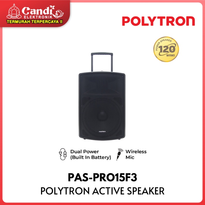 POLYTRON ACTIVE SPEAKER SINGLE WOOFER 15 INCH PAS-PRO15F3