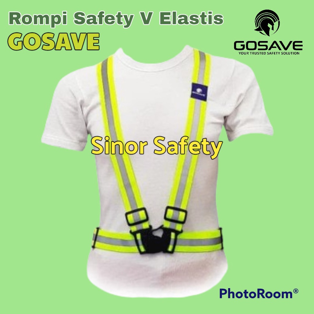 Rompi V Karet Elastis Proyek Reflective Strape Safety Sepeda dan Lari -  ORANGE dan HIJAU