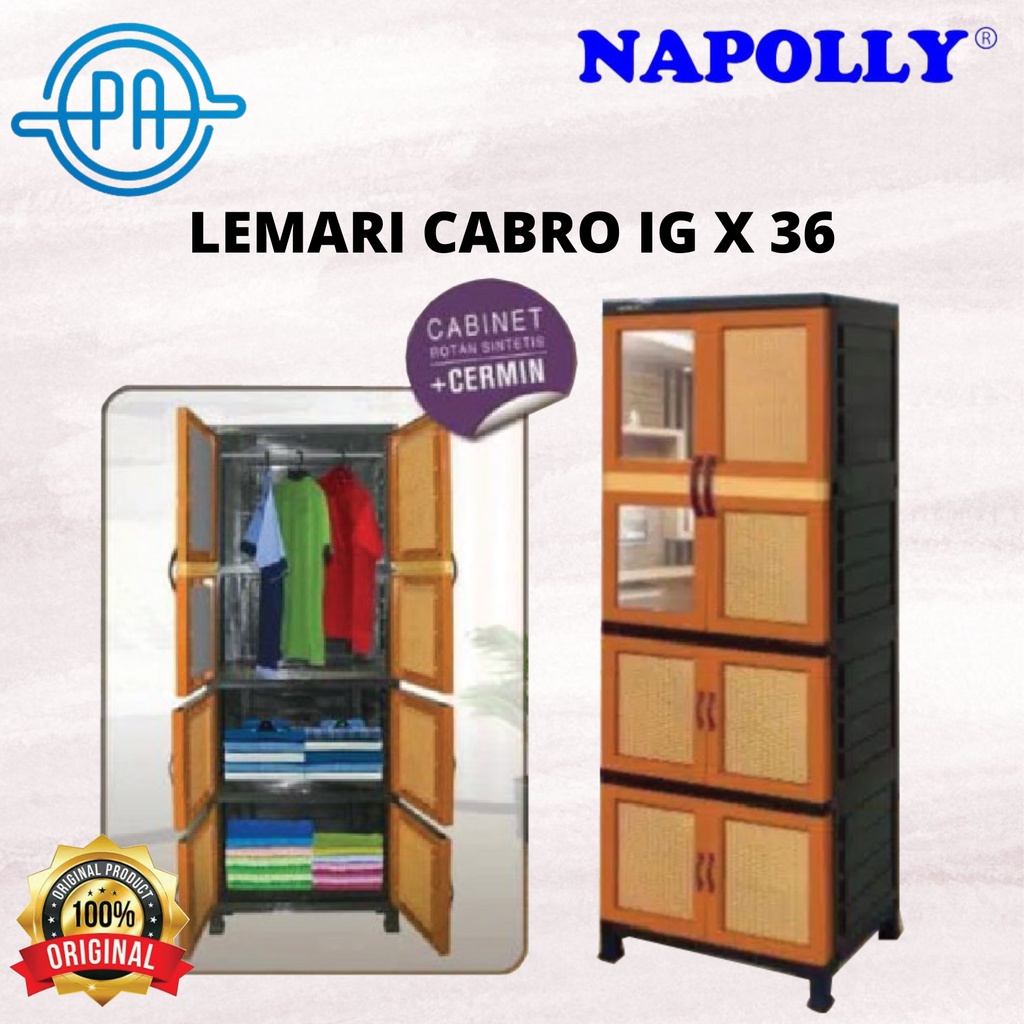 LEMARI PAKAIAN NAPOLLY 2 SUSUN+HANGER ( CABRO IG X 36 2C JHT )