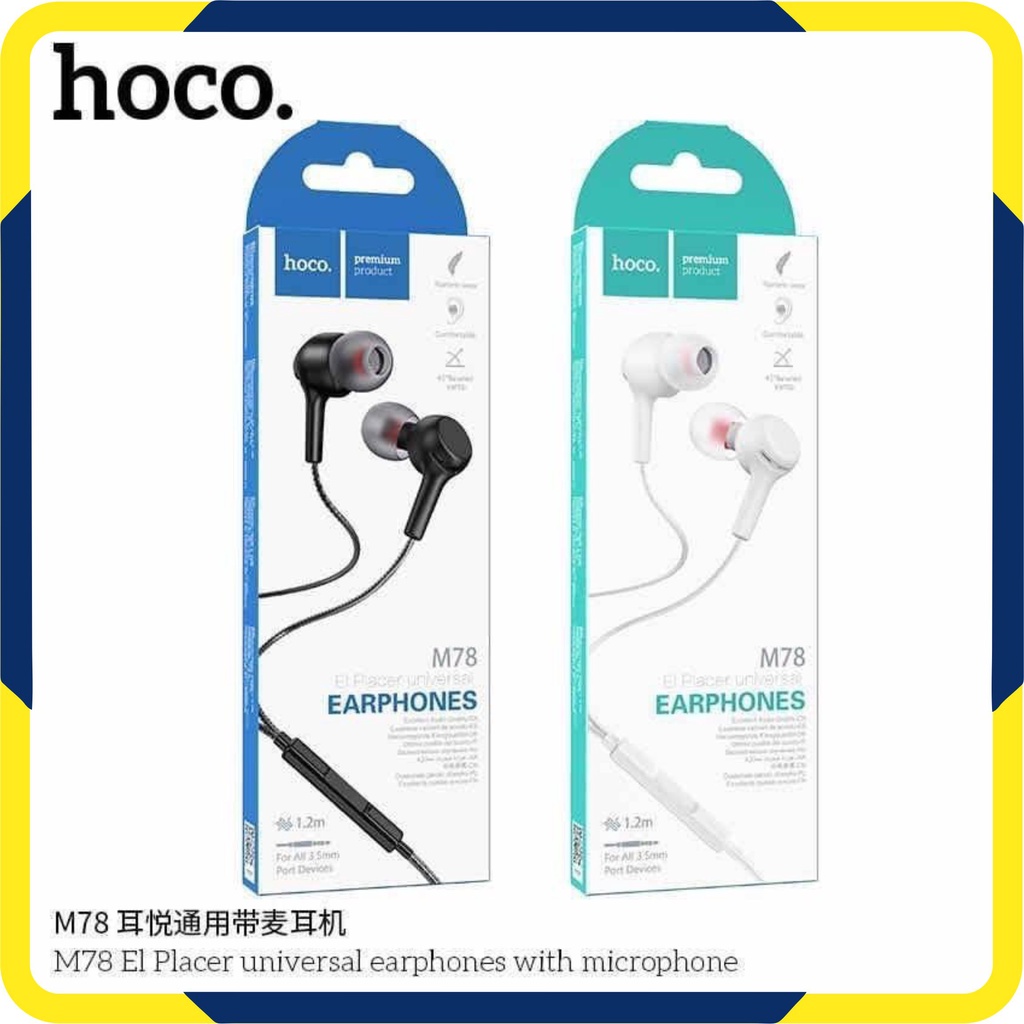 Hoco M78 Headset In-Ear Earphone Headset Handsfree dengan Mikrofon Original