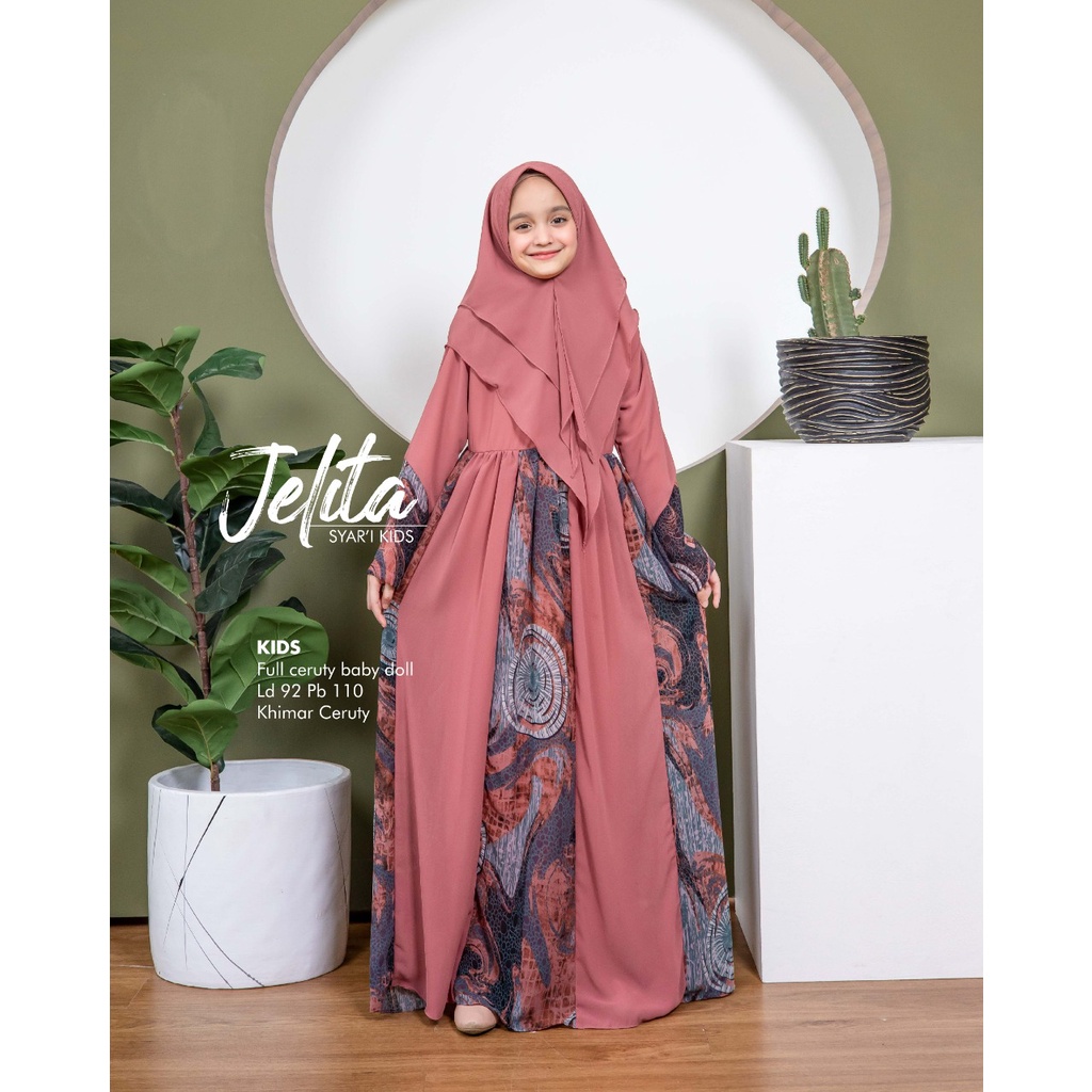 Khadijah Humaira Gamis Syari Anak Ceruty Babydoll Jelita