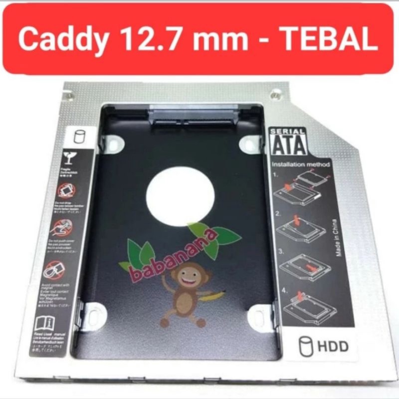 Hdd Ssd Caddy Slim Tebal 12.7mm slot hardisk laptop notebook