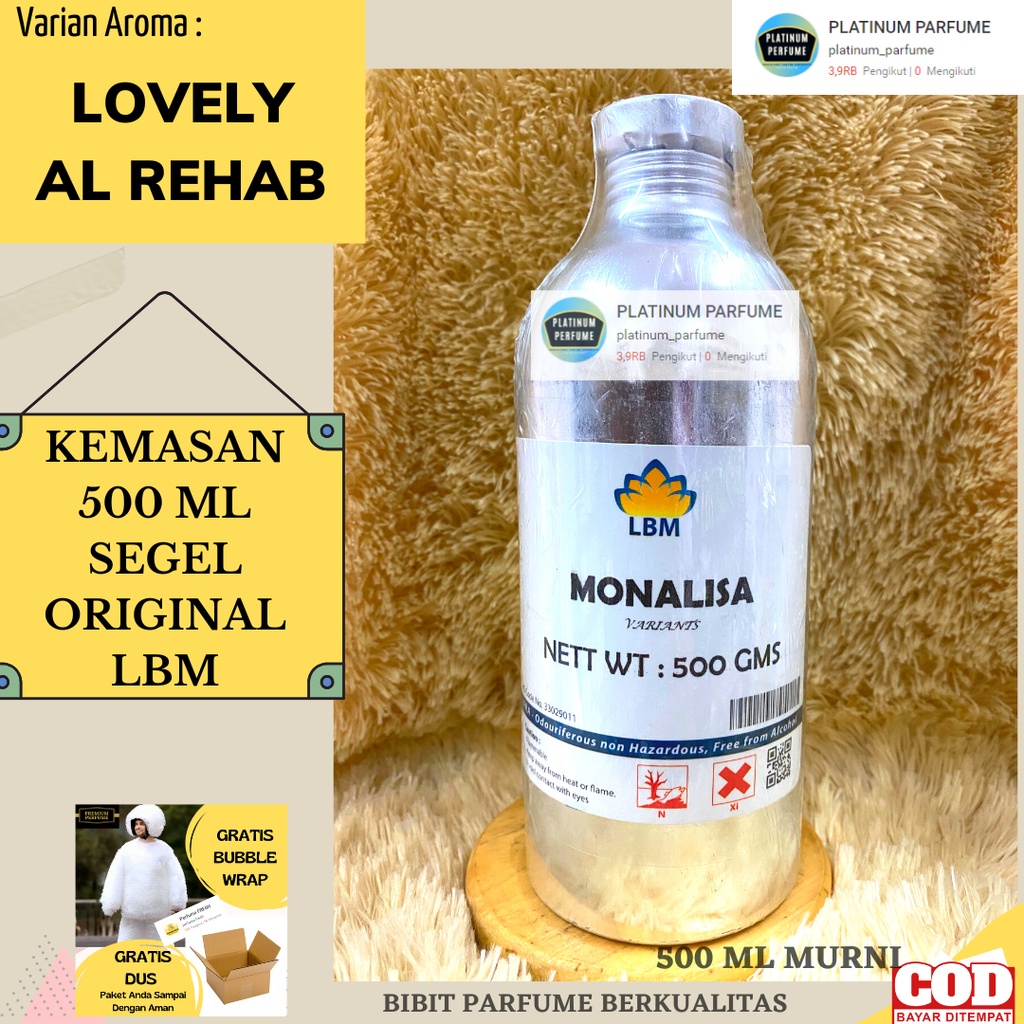 Jual Bibit Parfum Lbm Lovely Al Rehab Monalisa Ml Segel