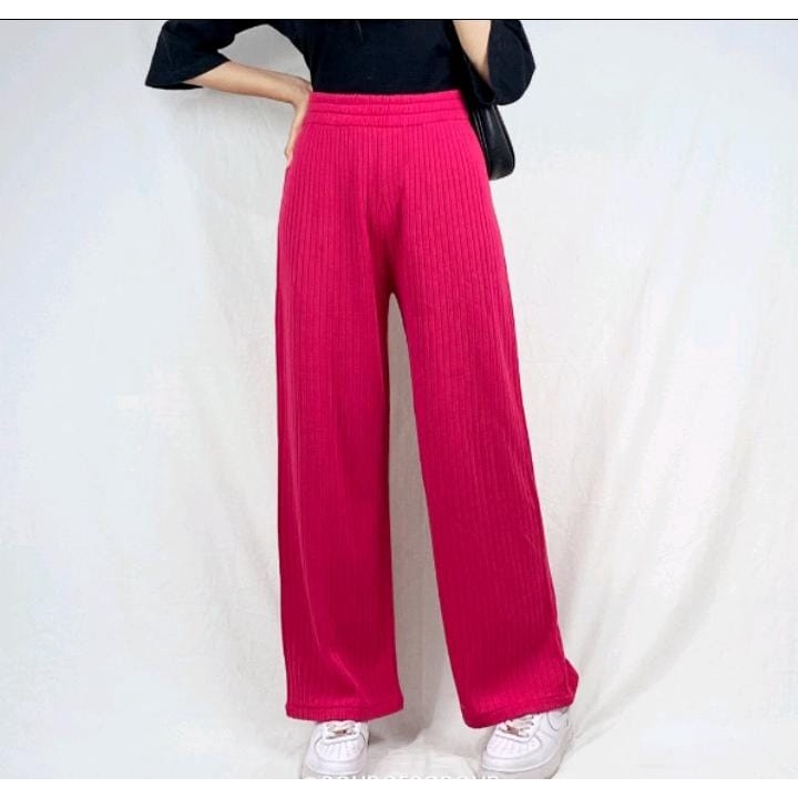 Highwaist Celana Murah Berkualitas Kulot Knit Premium - Long Cullote Pants - Korean Pants Wanita