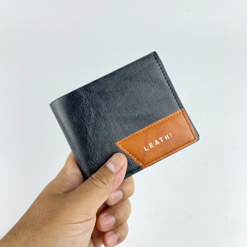 DOMPET PRIA KULIT SINTETIS DOMPET LIPAT MINI DOMPET PRIA BAHAN PU LEATHER