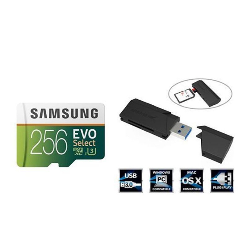 SD TF Card Samsung EVO Select micro SDHC UHS-1 CLASS 10 U3 FHD Memory Card Kartu Memori 32GB/64GB/128GB/256GB/512GB Transfer higga 100MB/S With SD adapter