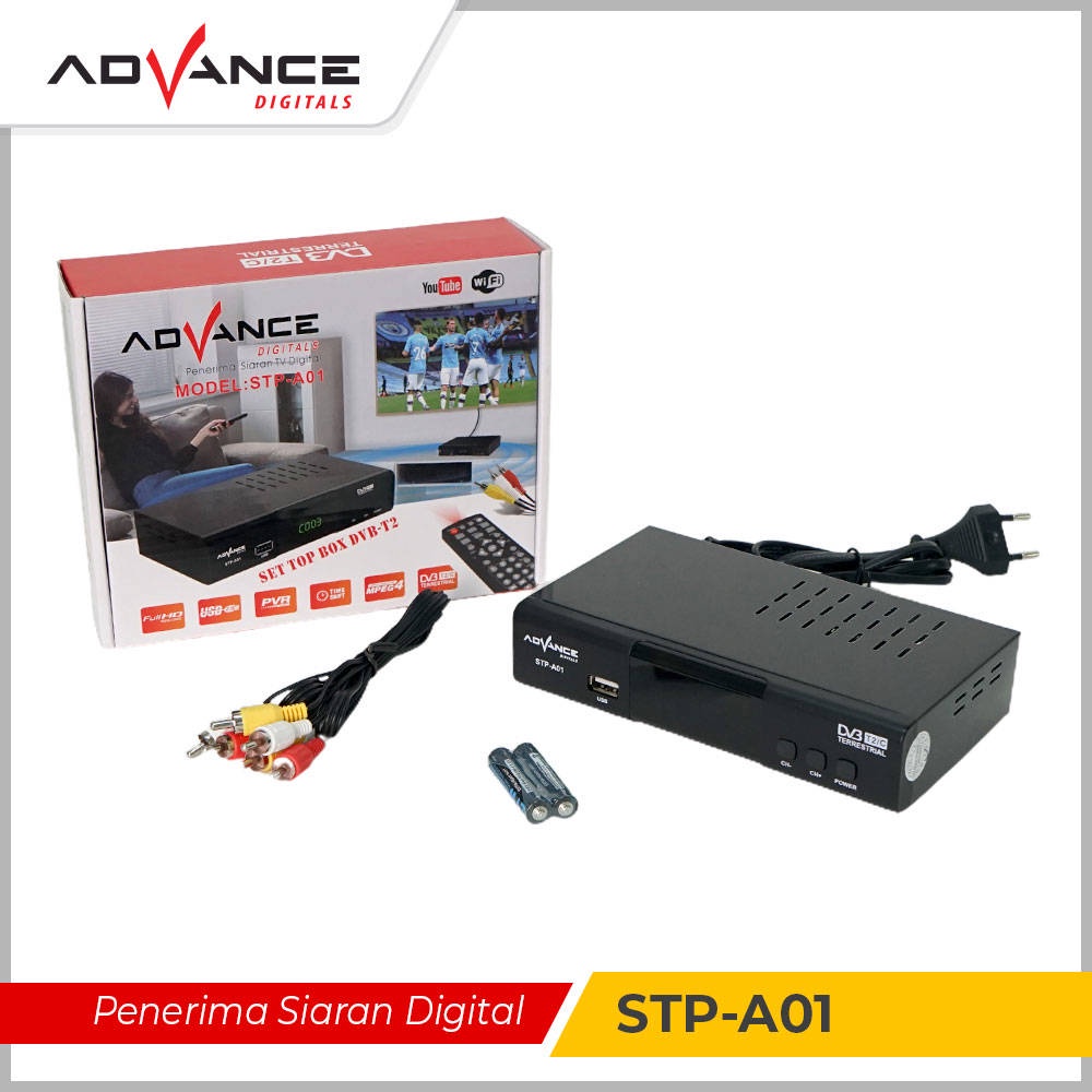 STB Digital Advance STP-A01 DVB Full HD / Alat Penerima Siaran TV Digital / Digital Receiver / SET TOP BOX/ EVERCROSS/ATB01
