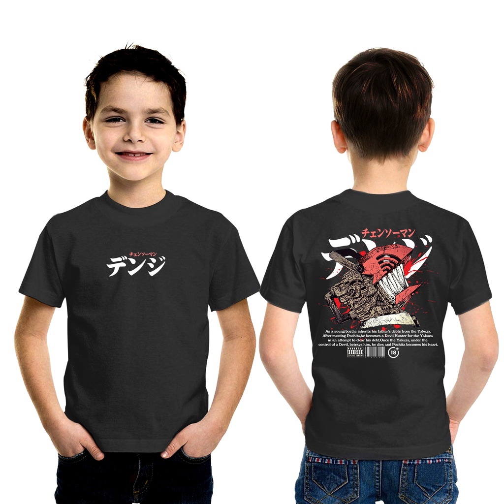 KAOS ANAK DENJI CHAINSAW MAN pakaian anak laki-laki pakaian anak perempuan KAOS ANIME KARTUN MANGA W