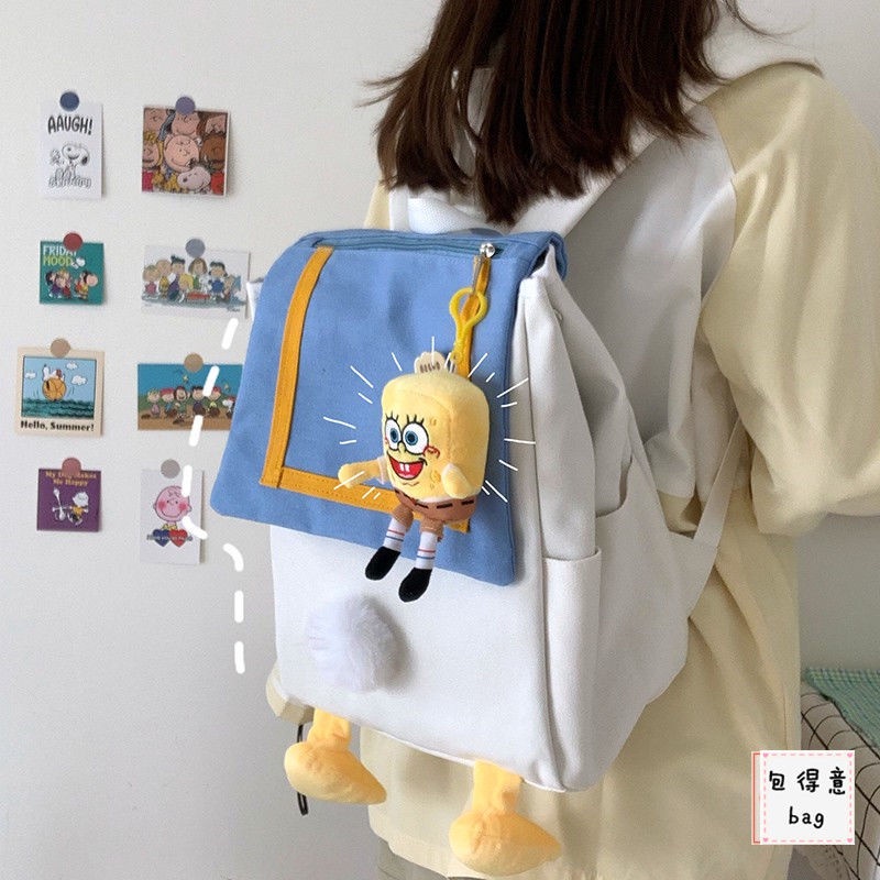 Sera College Style Ransel Donald Duck Gadis Lucu Hati Tas Sekolah Kanvas Ransel Sekolah Menengah Pertama Sekolah Menengah Pertama Jepang Hong Kong Style Korea