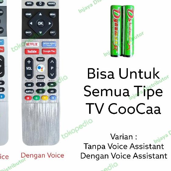 Remote Tv CooCaa Smart TV Android TV - Standard, Tanpa Case