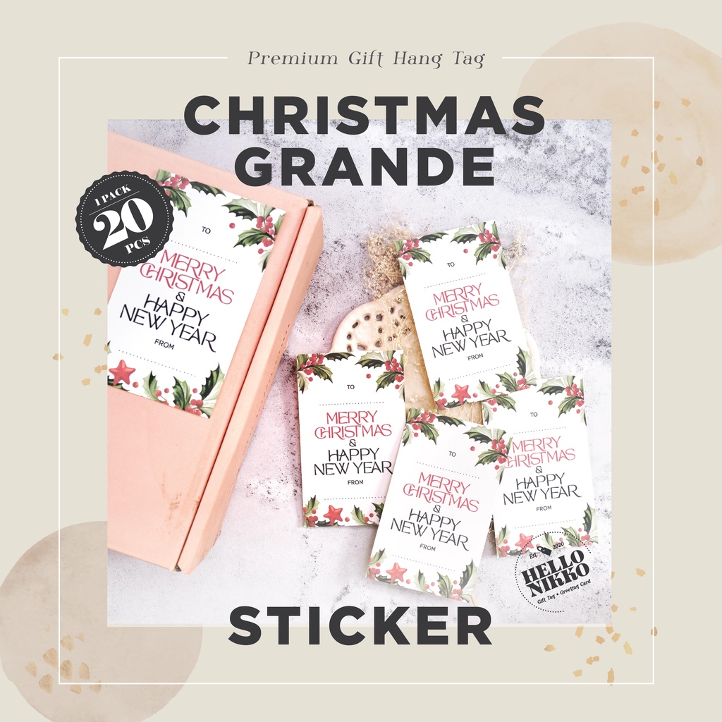 

Christmas Grande Sticker - Hang tag kartu ucapan kado sticker hampers parcel box dus ultah natal christmas cny ramadan lebaran