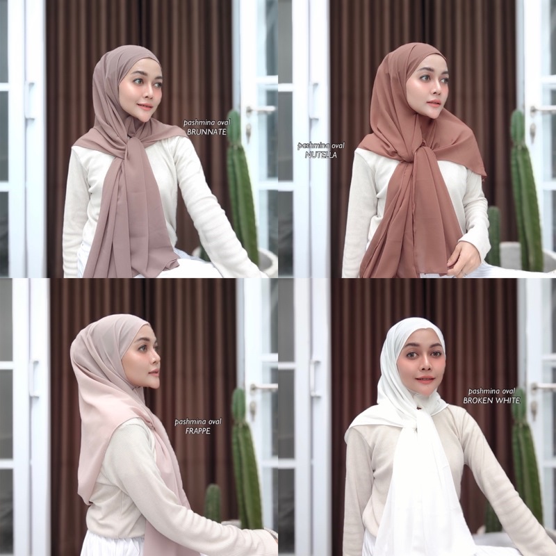 PASHMINA OVAL (Bukan instan) / PASHMINA CERUTY OVAL