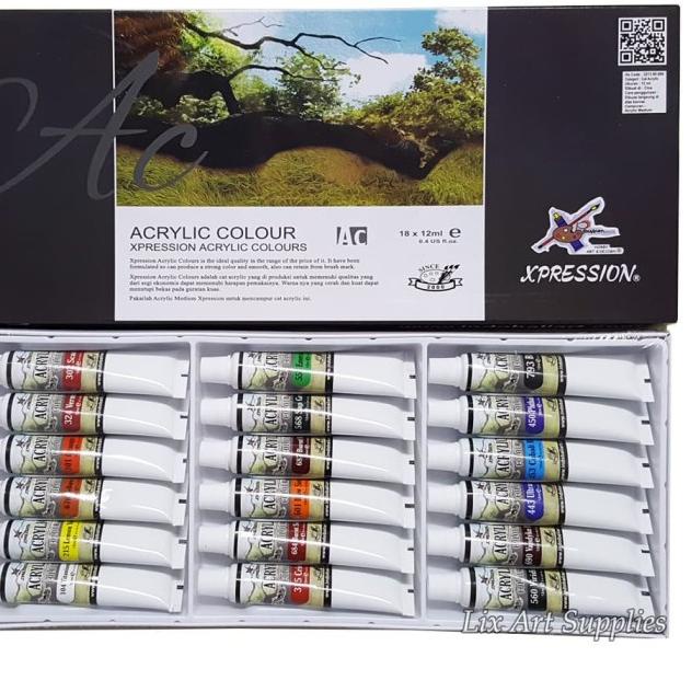 

Xpression Acrylic Color Set 18 - 818B / Cat Akrilik Set 18x12ml