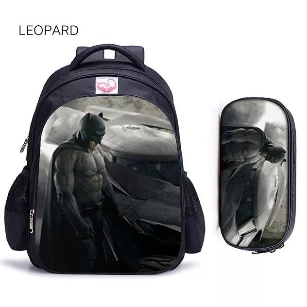 Promo 2.2 Tas Sekolah Batman 2 in 1 TK-SD Tas Anak Laki-Laki Backpack Tas Ransel Marvel Batman Anime Superhero Terbaru