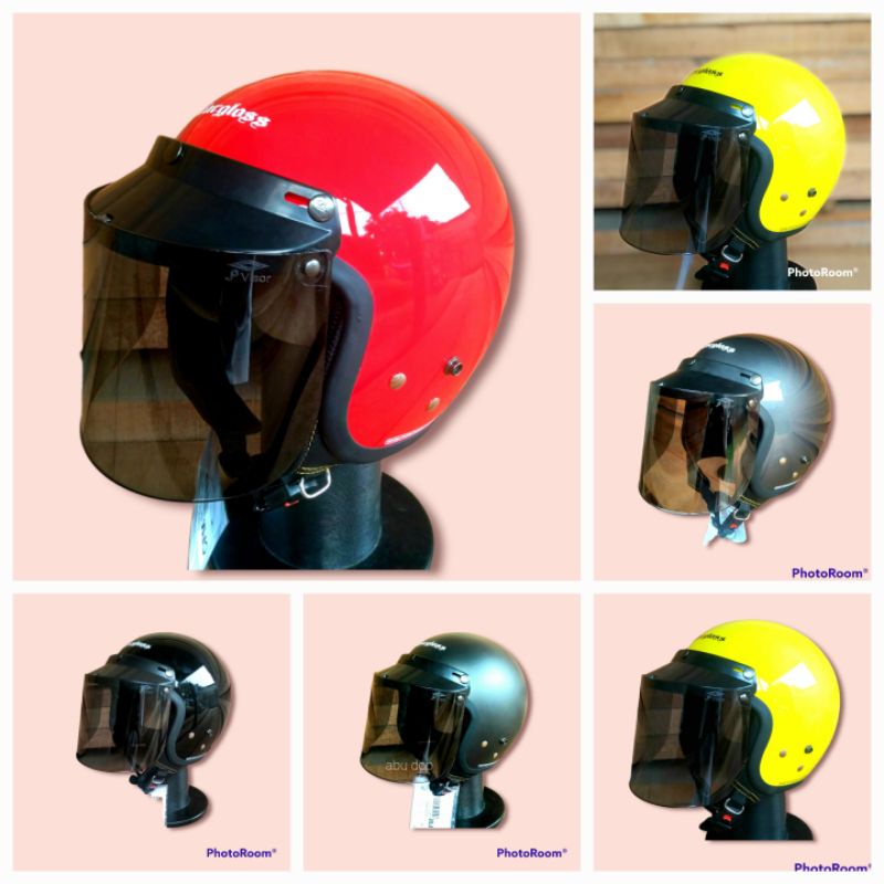 HELM RETRO  CARGLOSS, KACA FLAT , Original