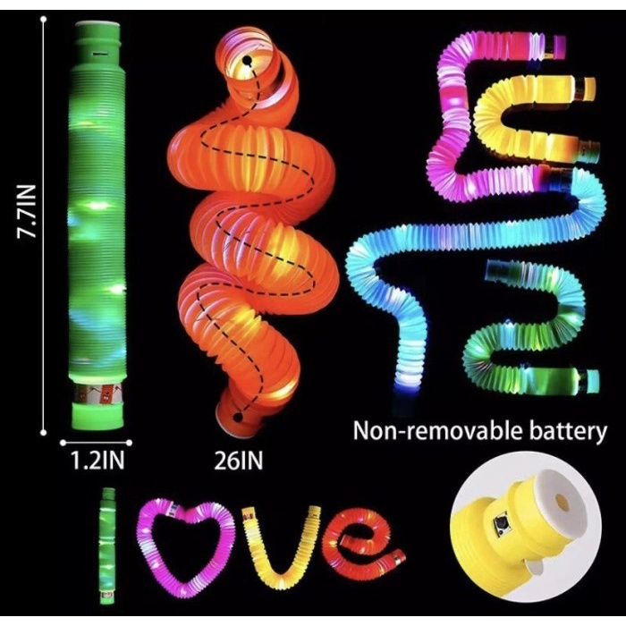 Mainan Pop Tube LED Pop Tubes Light Up Pipe Stick Selang Pipa Anak