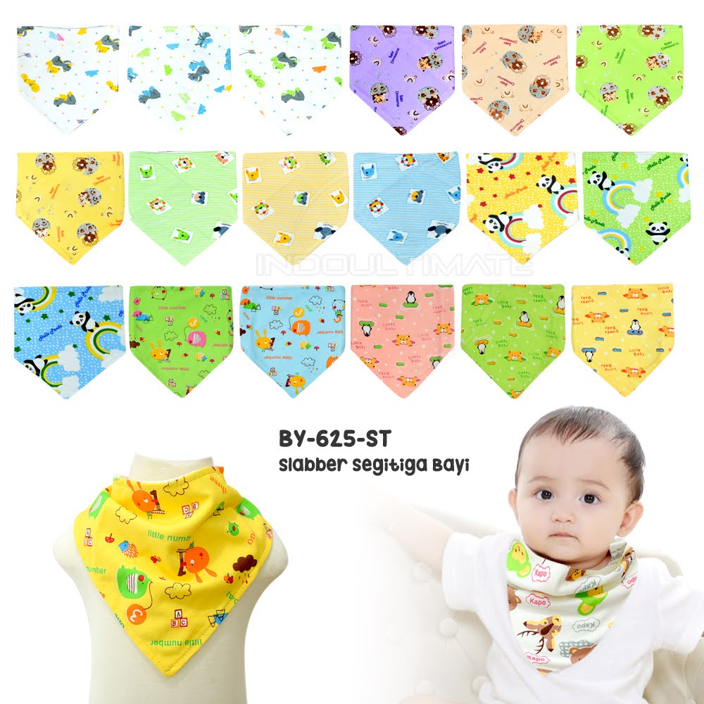 1PCS Slabber Bayi Premium COTTON Double Layer Baby Bib Celemek Makan Bayi BY-652-ST