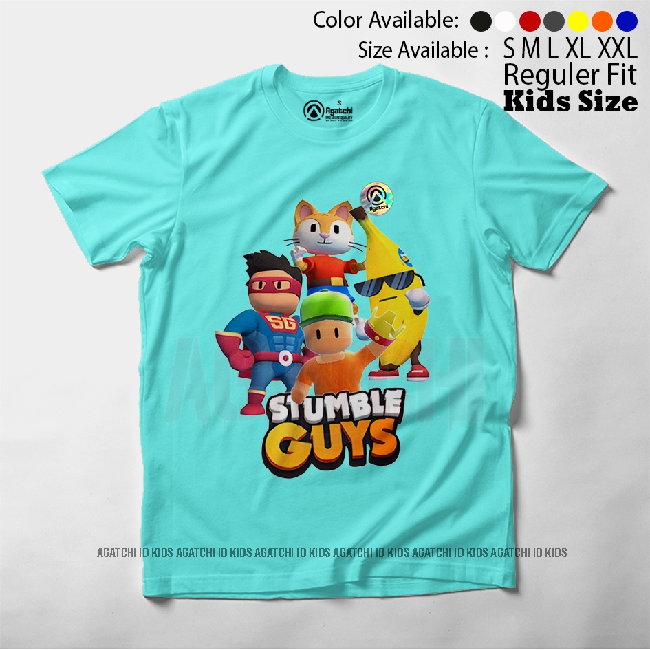 Baju Kaos Atasan Anak Laki - Laki Agatchi Motif Stumble Guys V3