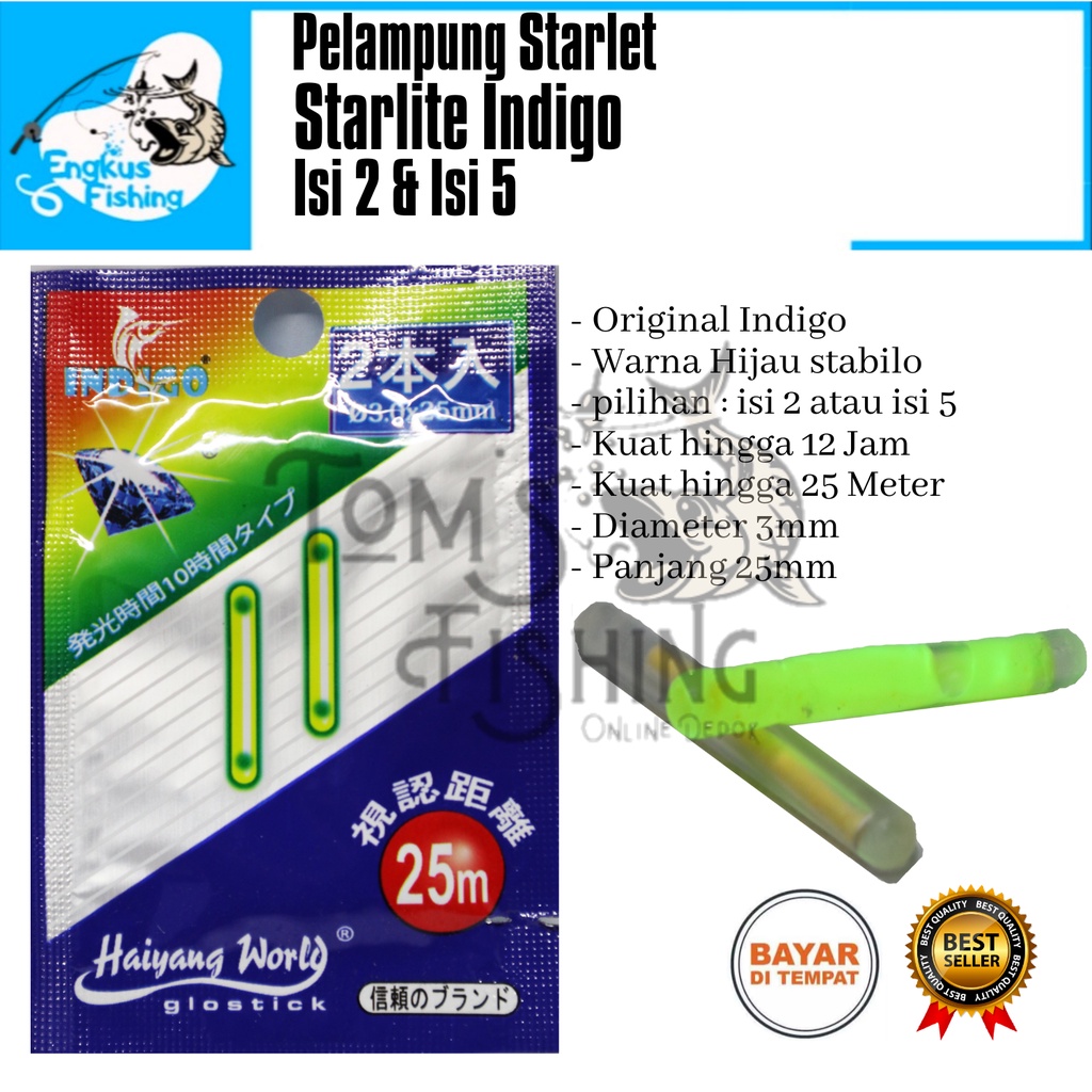 Pelampung Starlet Starlite Indigo Glow Stick Diamond Sachet Isi 2 &amp; 5 Murah - Engkus Fishing